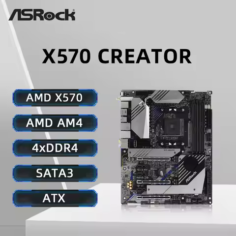ASRock X570 CREATOR Motherboard Support 3600X 5600G 5600X 5700X3D 5800X3D 5950X CPU DDR4 4666MHz M.2