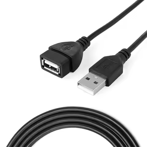 High Quality 0.6M 1M 1.5M 3M 5M USB 2.0 A Male to A Female Data Sync Charger Extension Cable Cord Bl