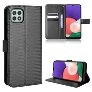เคส PU หนังกลับกระเป๋าสตางค์5G F42 A22S เคสแบบฝาพับสำหรับ Samsung Galaxy A22 Samsung A22เคสใส่โทรศัพ