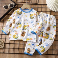 [New born to 160cm] KEKEBEBE Thin Kids Baby Children Long Sleeve Sleepwear Nightwear Pyjamas Baju Ti