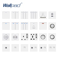 DIY Wall Light Button Power Socket Electrical Outlet White Plastic Function Key 52*52mm S6