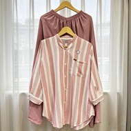 COD Setelan Combinasi WANITA Terlaris JUMBOO MOTIF SALUR / Sett cell Rayon twill / setelan baju ke