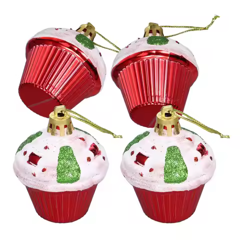 4 Pcs Tree Hanging naments ABS Cake Shape Xmas Decorations Xmas Tree Hanging naments Party Supplies 