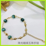 ✸ ◄ ✪ Glass Colored Gem feng shui Lucky Charm Bracelet  Stainless Steel Non-fading Anti-allergic fr