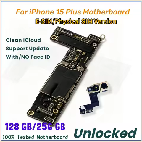 Well E-SIM/SIM Version Logic Board For iPhone 15 Plus Motherboard Unlocked With/NO Face ID Clean iCl