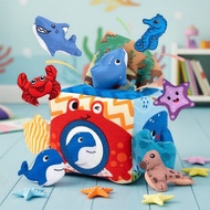 7-Piece Baby Sensory Box: Ocean Plush Animals & Crinkle Tissues, Montessori Play