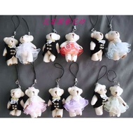 Made In Taiwan * 6.5cm Mobile Phone Charm Couple Bear * 6 Colors~