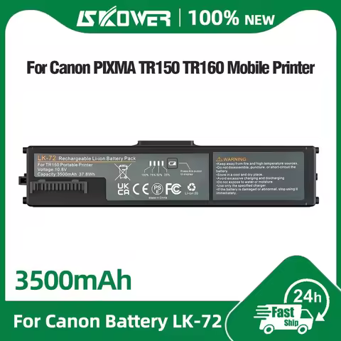 3500mAh LK-72 Battery for Canon PIXMA TR160 TR150 Wireless Portable Mobile Printer optional Battery 