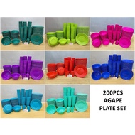 200PCS AGAPE PLATE SET