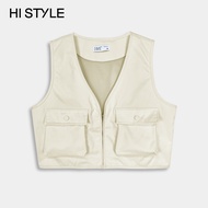 HI STYLE Women Vest Sleeveless Jacket - Khaki - FVH410480 / Vest Tanpa Lengan Perempuan - Khaki