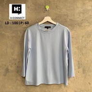 [Preloved] Hconnect T-shirt Long Sleeve Blue (Blue Long Sleeve T-shirt)