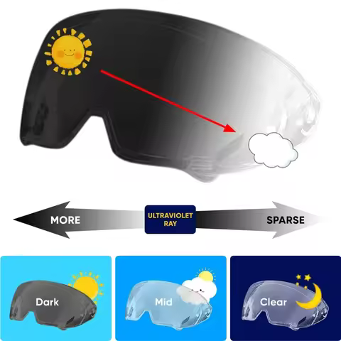 Motorcycle Helmet Shield Lens For RUROC ATLAS 3.0 4.0 Helmet Photochromic Visor Face