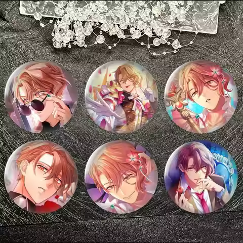 Anime Obey Me Asmodeus Brooch Metal Badge Brooch, Fashion Decorative Pins for Hat Bag Clothing Decor