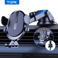 TOPK D39Z Car Phone Holder Adjustable Mount with 360° Rotation for Dashboard, Windshield, and Air Ve