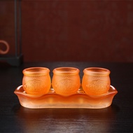 Glass Glass cup Glass cup Glass cup Glass Buddha cup Household Worship Guanyin Shengxianjia God of W