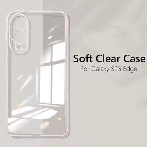 Simple Slim Soft TPU Clear Transparent Phone Case On For Samsung Galaxy S25 Edge S25Edge 5G Cover Fu