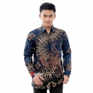 Kemeja Batik Navy Seragam Nikahan Biru Navy Baju Kerja Batik Pria Navy