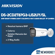 HIKVISION DS-2CD2T87G3-LIS2UY/SL 8MP CCTV SMART HYBRID LIGHT COLORVU 2 WAY AUDIO BULLET IP CAMERA