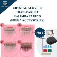 Crystal Acrylic Transparent Kalimba 17 Keys (Free 7 Accessories)