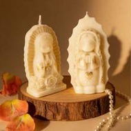 9/4/1pc Handmade Our Lady Of Guadalupe Scented Candles, Cute Praying Girl Shape, Heart/Rose Base, Mu