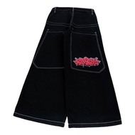 y2k jeans baggy jeans 2023 Cross-Border American High Street Hip-Hop Ankle-Length Big A-Line Pants M