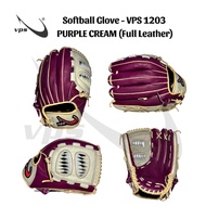 VPS 1203 Softball Glove (Full Leather) - PURPLE CREAM 12- 12.5 inches// Sarung Tangan Softball VPS 1