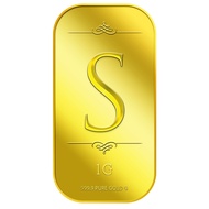 999.9 Pure Gold | 1g Alphabet S Gold Bar