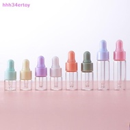 hhh34ertoy> 7PCS Portable Refillable Mini Dropper Bottle Set 1/2/3/5ml Empty Macaron Color Glass  Vi