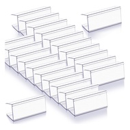 Yours MO-100 Pcs Clear Plastic Wood Shelf Label Holders Price Tag 2.4 in L X 1 in H for Bookshelf Sh