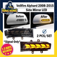 Toyota Alphard Vellfire Vigo Estima ACR50 ANH20 Series DRL Side Mirror Dynamic Turn Signal Light LED