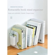 B2U Expandable Book Stand Adjustable Bookend With Pen Holder book end stand Table Office Storage