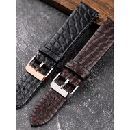 Ultra-thin Crocodile Leather Garden Pattern Genuine Leather Strap 18 20 22MM Brown Black Suitable for Labor Piano Tissot Soft Men's Bracelet240319