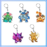 Pokemon Charmander Squirtle Bulbasaur Qikachu Gengar Self Made Acrylic Keychain Pendan