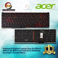 Keyboard Acer LaptopOriginal For Nitro 5 AN515-43 AN515-54 AN515-55 RedFont Backlight