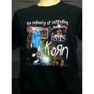 เสื้อวงนำเข้า Korn The Serenity of Suffering Nu Metal Limp Bizkit Papa Roach เงิน รุ่น