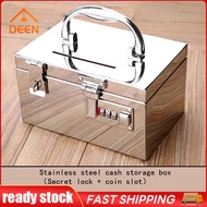 Stainless Steel Piggy Bank Cash Box Cash Box Cash Register Bill Box Portable Supermarket Cash Box St