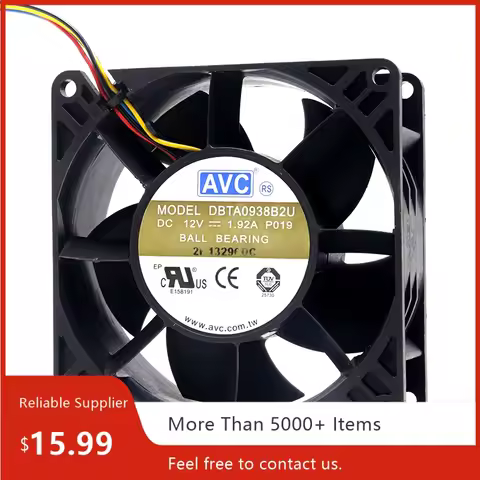 DBTA0938B2U 92mm 90mm Axial Fan for AVC 9038 12V 1.92A High Speed Server Fan 90x90x38mm PWM 4-Wire