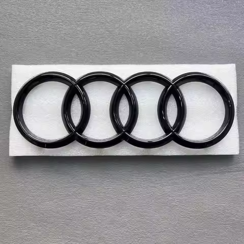 qqq Audi Black/Silver 4 Ring Car Hood Front Bonnet Grill Rear Trunk Emblem Logo Badge Sticker For A3