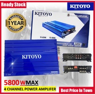 Kitoyo Power Amplifier Car 4 Channel Amplifier Car 5800W Car Power Amp 5800 Watt 4 CH Car Amplifier 