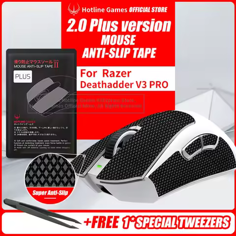 Hotline Games 2.0 Plus Mouse Anti-Slip Grip Tape for Razer DeathAdder V3 Pro,Grip Upgrade,Moisture W