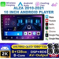 PERODUA ALZA 2010-2021 10'' (360 CAMERA 8GB RAM 128GB CARPLAY DSP 4G SIM) Nano Screen Android Player