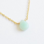 天然天河石頸鍊 天河石水滴項鍊 二色選 - 鍍金 / 鍍銀