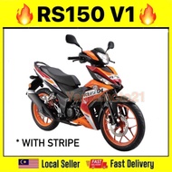 HONDA RS150 V1 REPSOL BODY COVER SET + STRIPE STICKER RS150R V1 RS 150 BODYSET COVERSET ORANGE HLD COMPLETE SET