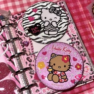 ENJOY 2Pcs Y2K Aesthetic Shiny Hello Kitty Badge Kawaii Zebra Pattern Hello Kitty Badge Bapa Decorat