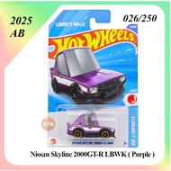 TOONED Hot Wheels LBWK JDM Diecast Cars Nissan Skyline 2000GTR LBWK ( Purple ) 2025 HW J-Imports Ser