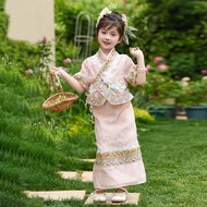 New Style Tsutsuma Girls Costumes Tsutsuma Children's Ethnic Costumes Stage Performance Costumes Sum