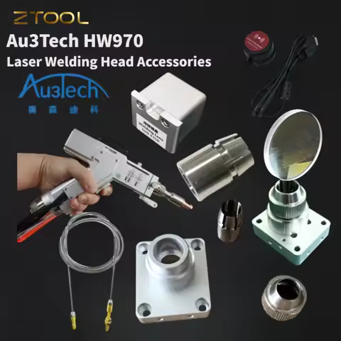 AU3TECH HW970 Laser Welding Gun Parts Collimating/Focusing Lens Nut Pressing Ring Nozzle Protective 