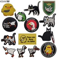 Cute cartoon animals with knives, cats, ducks, geese, tactical embroidery, cloth stickers, magic sti