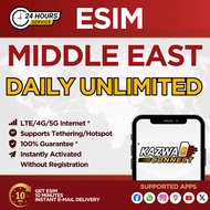 eSIM Middle East Daily Unlimited 1-7 DAYS | eSIM Activated Instantly