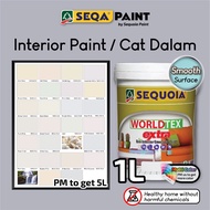 ( Light Color )💥1L Seqa Worldtex Extra 💢 Cat Dalam / Interior Paint / Emulsion Paint / Smooth